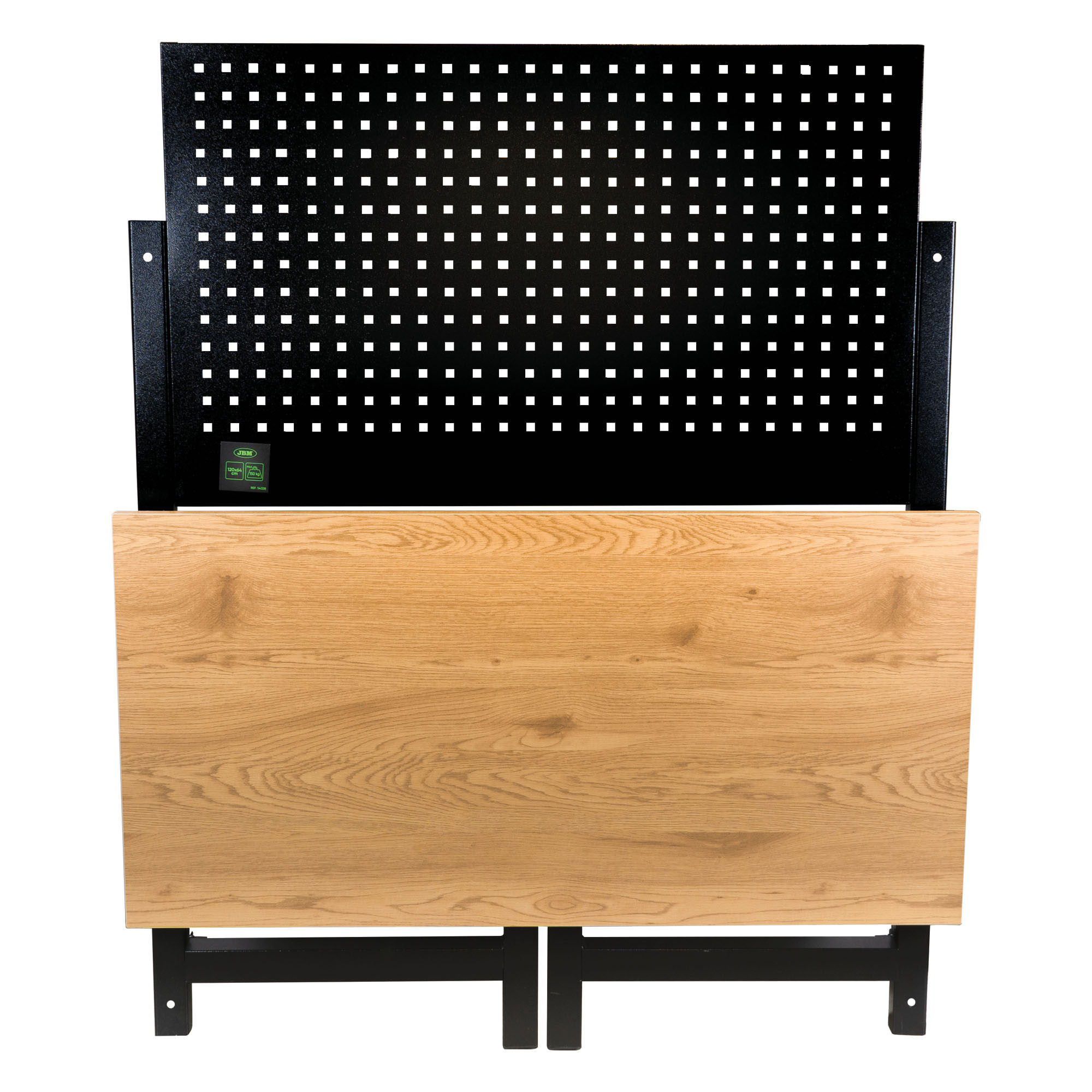 Klappbare Werkbank mit Rückwand